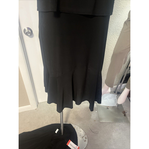 NWT Small Black Midi Skirt Contrasted Hemline By Modes Crystal - Picture 8 of 10